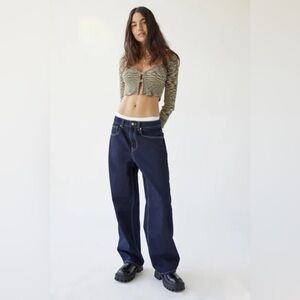 BDG Women's Navy Tapered Baggy Jeans size 24